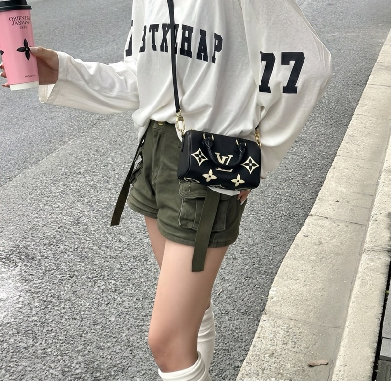 路易威登Nano Speedy LV黑拼米牛皮🖤迷你波士頓包 斜背手提兩用款 M81456-4