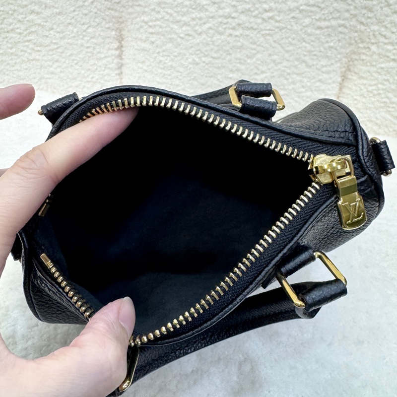 路易威登Nano Speedy LV黑拼米牛皮🖤迷你波士頓包 斜背手提兩用款 M81456-11