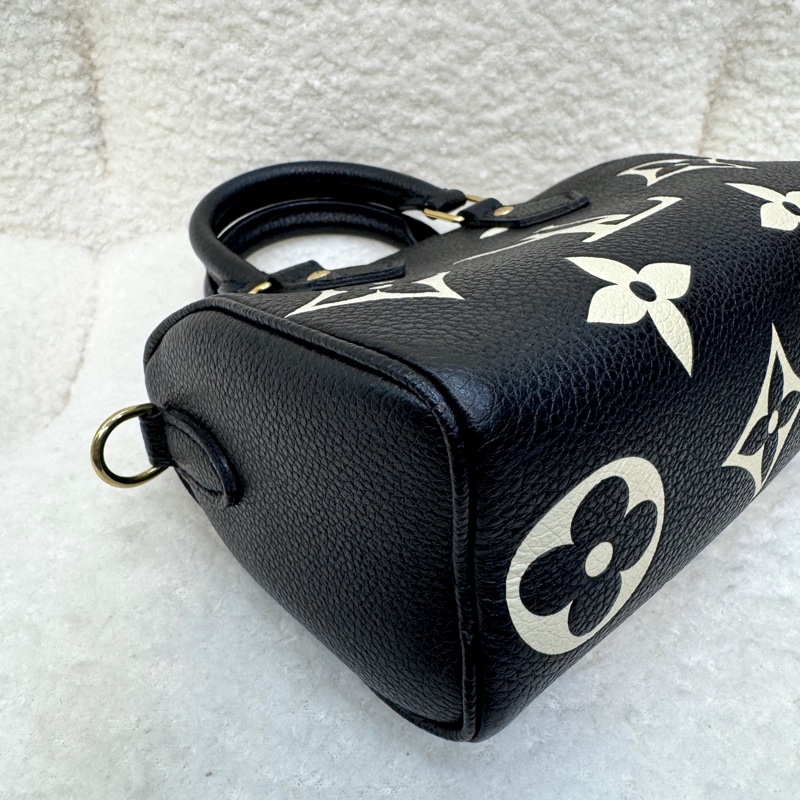 路易威登Nano Speedy LV黑拼米牛皮🖤迷你波士頓包 斜背手提兩用款 M81456-15