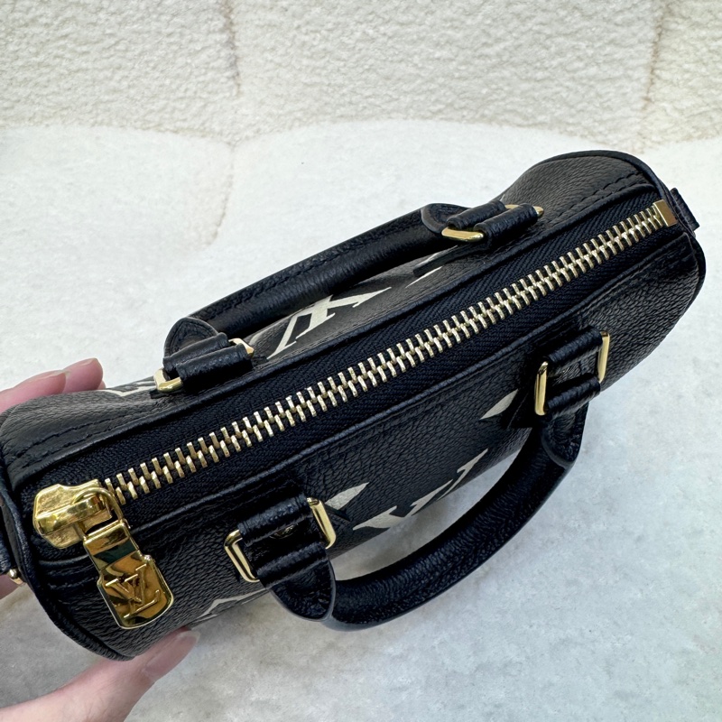 路易威登Nano Speedy LV黑拼米牛皮🖤迷你波士頓包 斜背手提兩用款 M81456-16