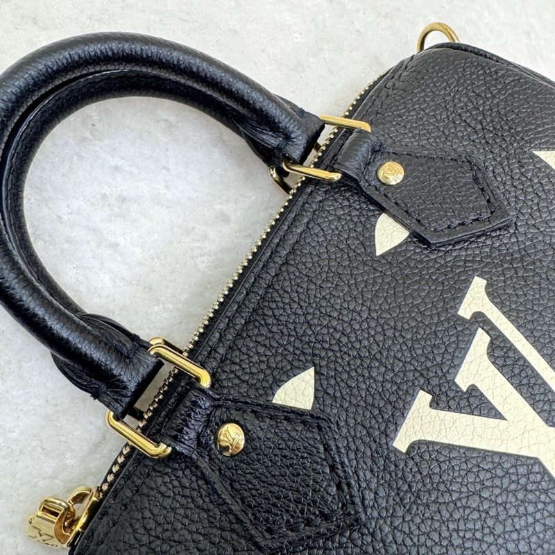 路易威登Nano Speedy LV黑拼米牛皮🖤迷你波士頓包 斜背手提兩用款 M81456-20