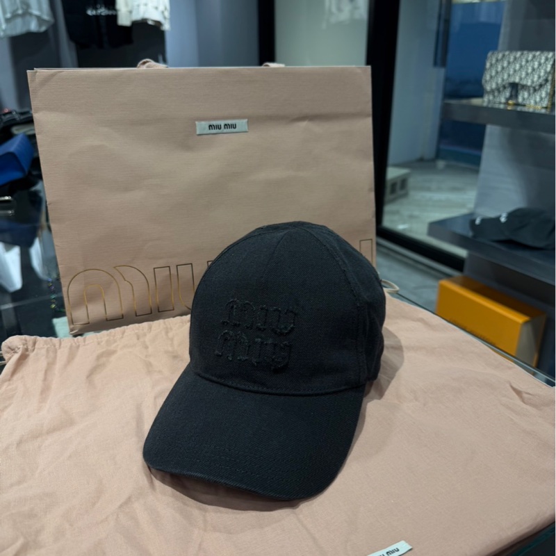全新🌟Miu Miu 黑牛仔棒球帽|Classic Trend CT精品|台北東區實體-0