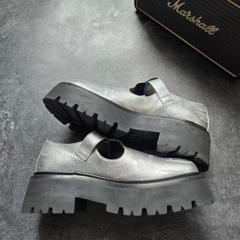 CELINE賽琳 BULKY 鏤空黑銀德比鞋-4