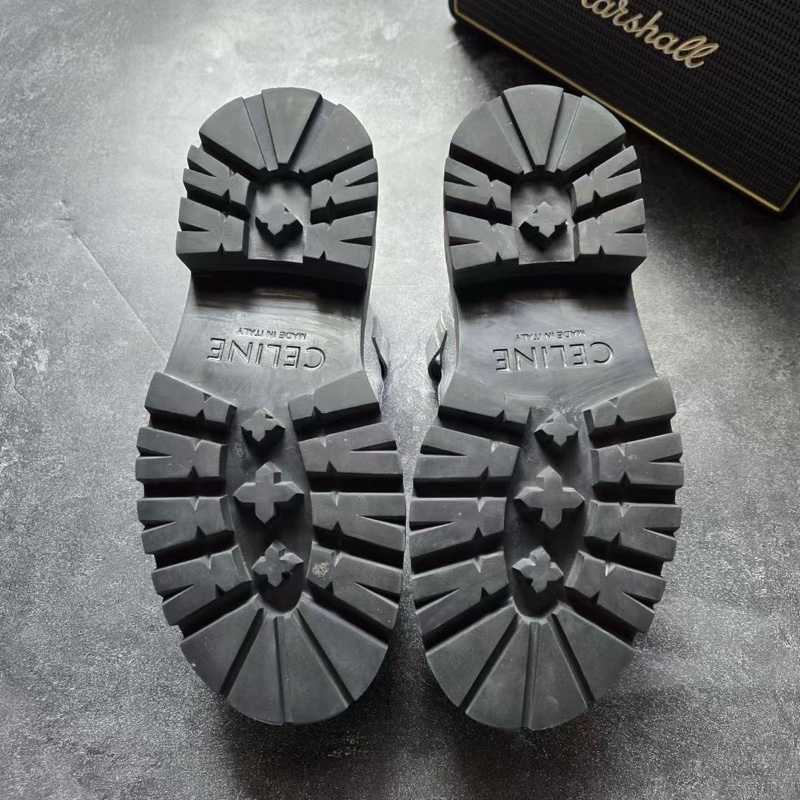 CELINE賽琳 BULKY 鏤空黑銀德比鞋-6