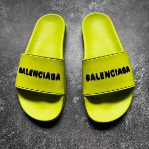 巴黎世家Balenciaga 螢光黃拖鞋