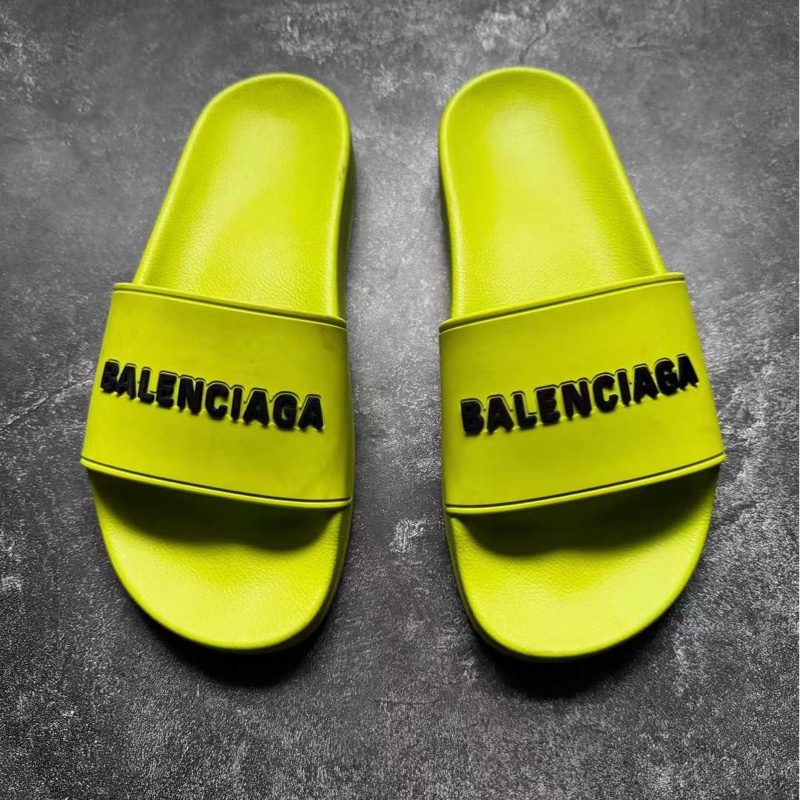 巴黎世家Balenciaga 螢光黃拖鞋-0