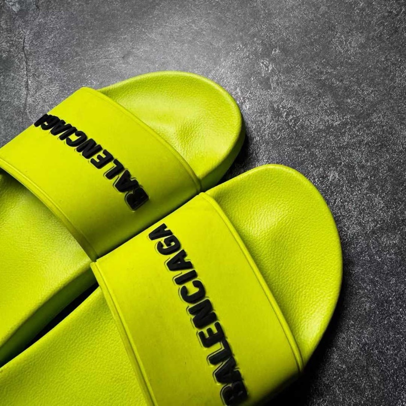 巴黎世家Balenciaga 螢光黃拖鞋-1