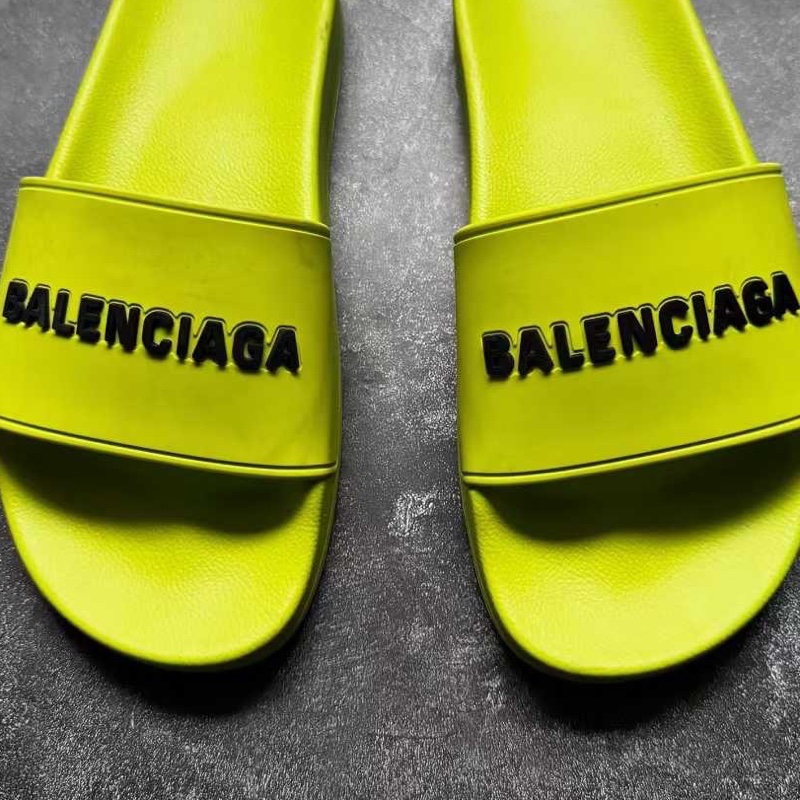 巴黎世家Balenciaga 螢光黃拖鞋-4