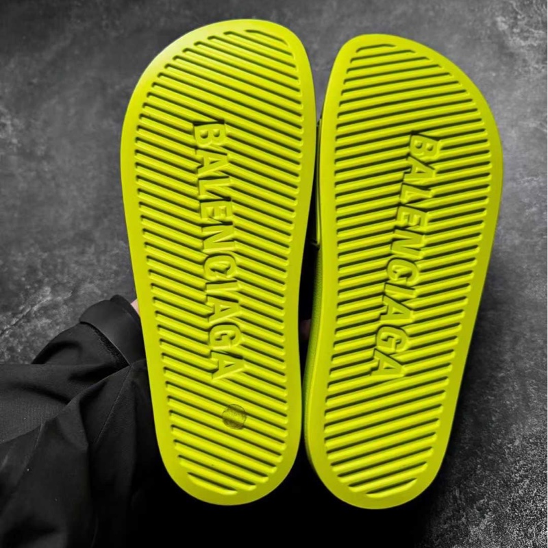 巴黎世家Balenciaga 螢光黃拖鞋-5