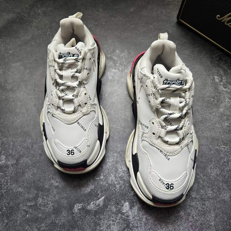 巴黎世家BALENCIAGA TRIPLE S 白粉彈幕-0