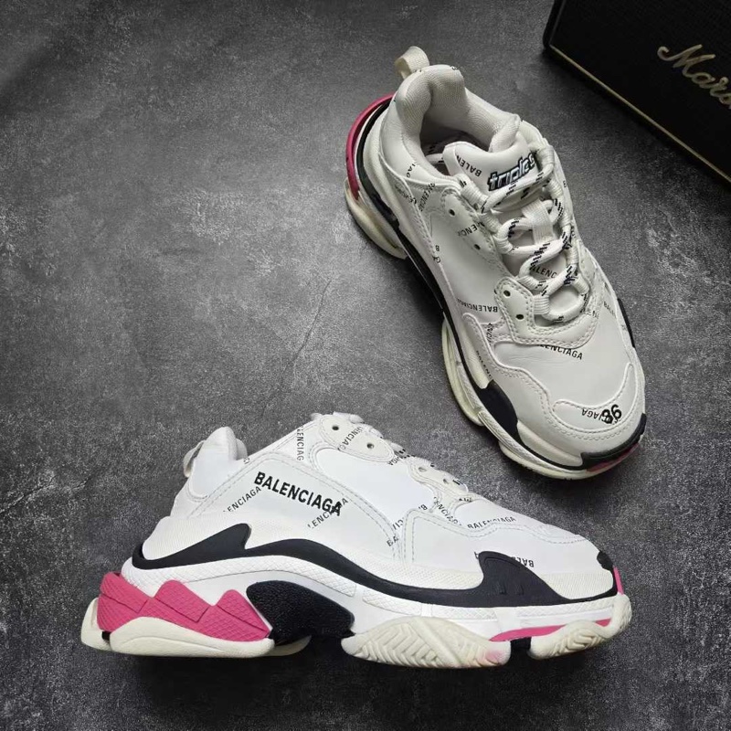 巴黎世家BALENCIAGA TRIPLE S 白粉彈幕-4