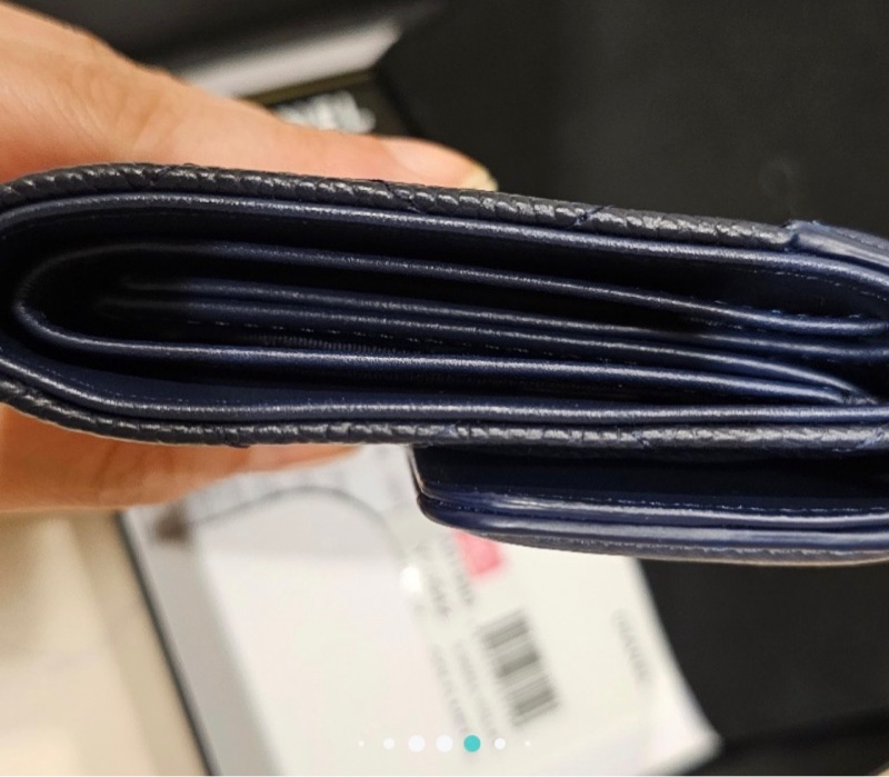 Chanel 藍金荔枝三折短夾（大全配）-7