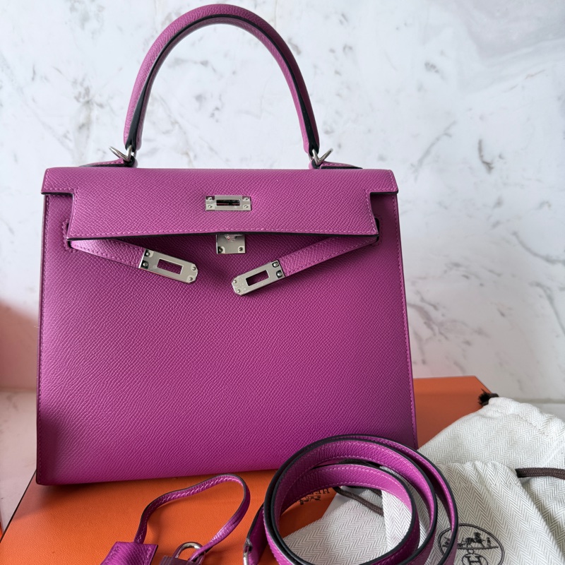 Hermes✨Kelly 25 玫瑰紫 Epsom k25-6
