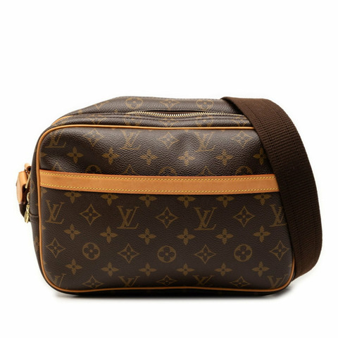 路易威登 Monogram Reporter PM 斜背單肩包 M45254 棕色皮革 女士 LOUIS VUITTON