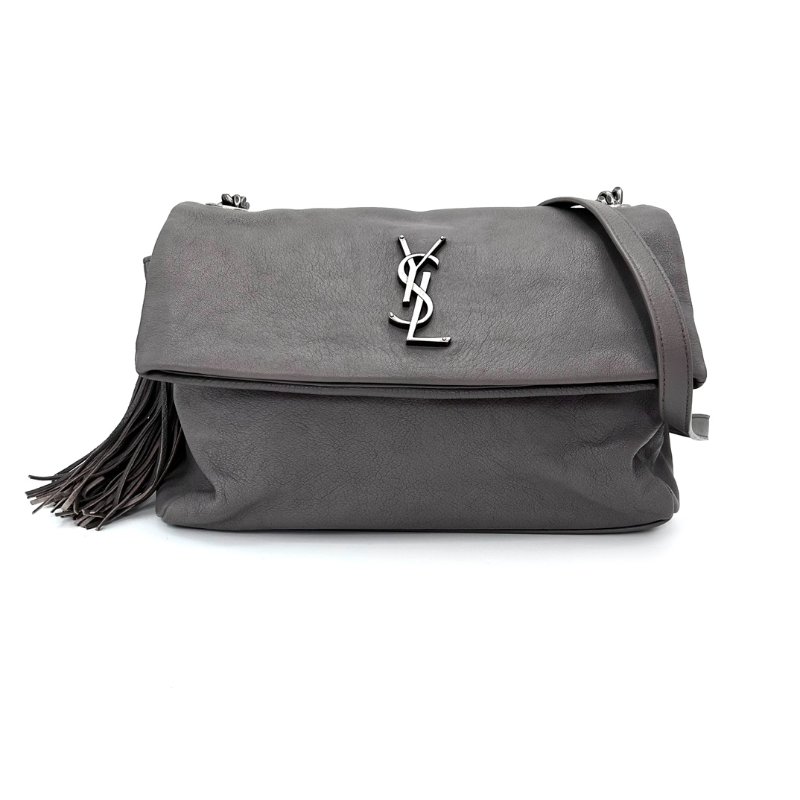 YSL 好萊塢灰銀肩背斜背包28*18*8 98新配件塵袋-1