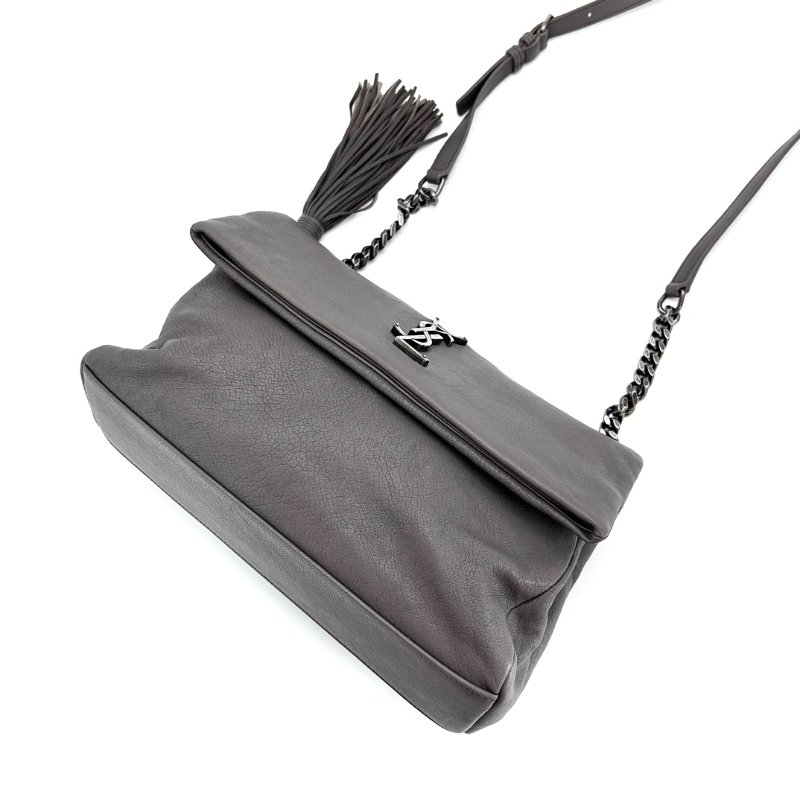 YSL 好萊塢灰銀肩背斜背包28*18*8 98新配件塵袋-2