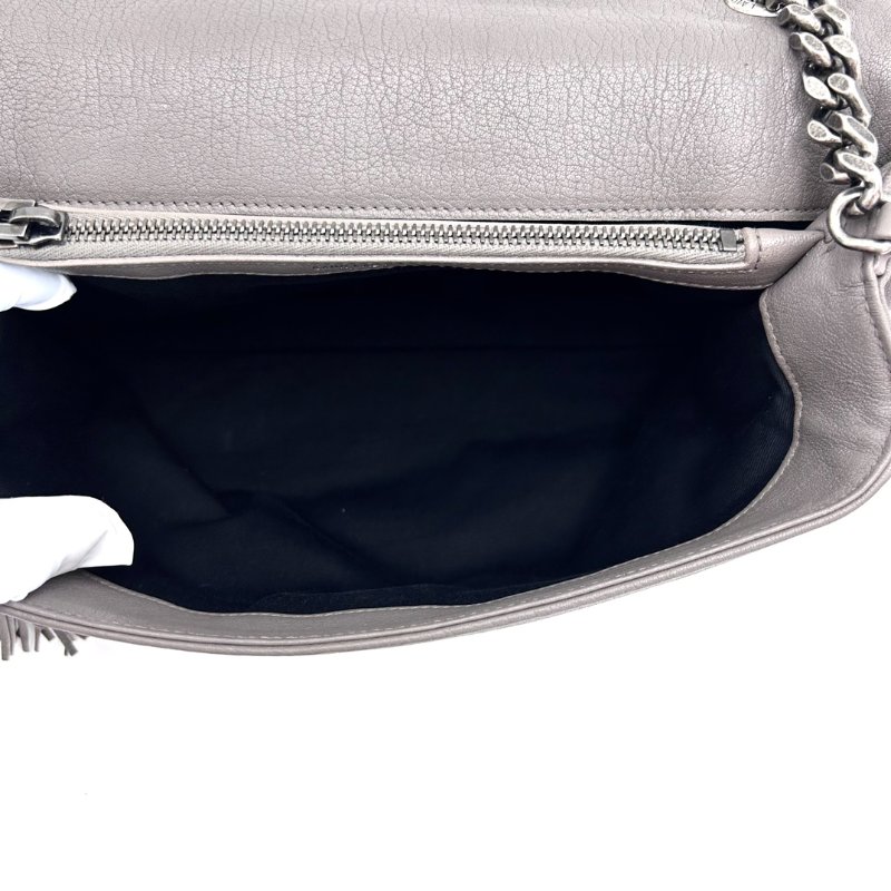 YSL 好萊塢灰銀肩背斜背包28*18*8 98新配件塵袋-6