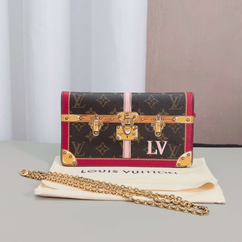 LV 限量款宮廷老花肩背鏈條包 22*12.5 98新配件塵袋-2