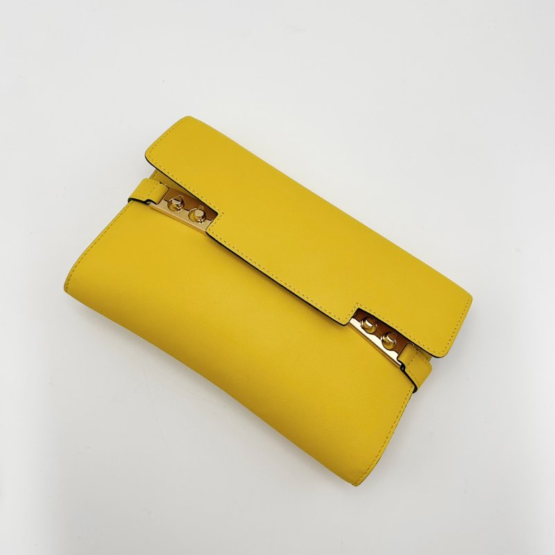 DELVAUX Tempete黃色金扣 肩背斜背鏈條包20.5*13.5*2.5 99新配件塵袋-3