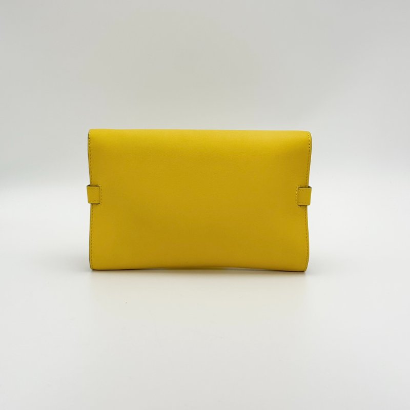 DELVAUX Tempete黃色金扣 肩背斜背鏈條包20.5*13.5*2.5 99新配件塵袋-5