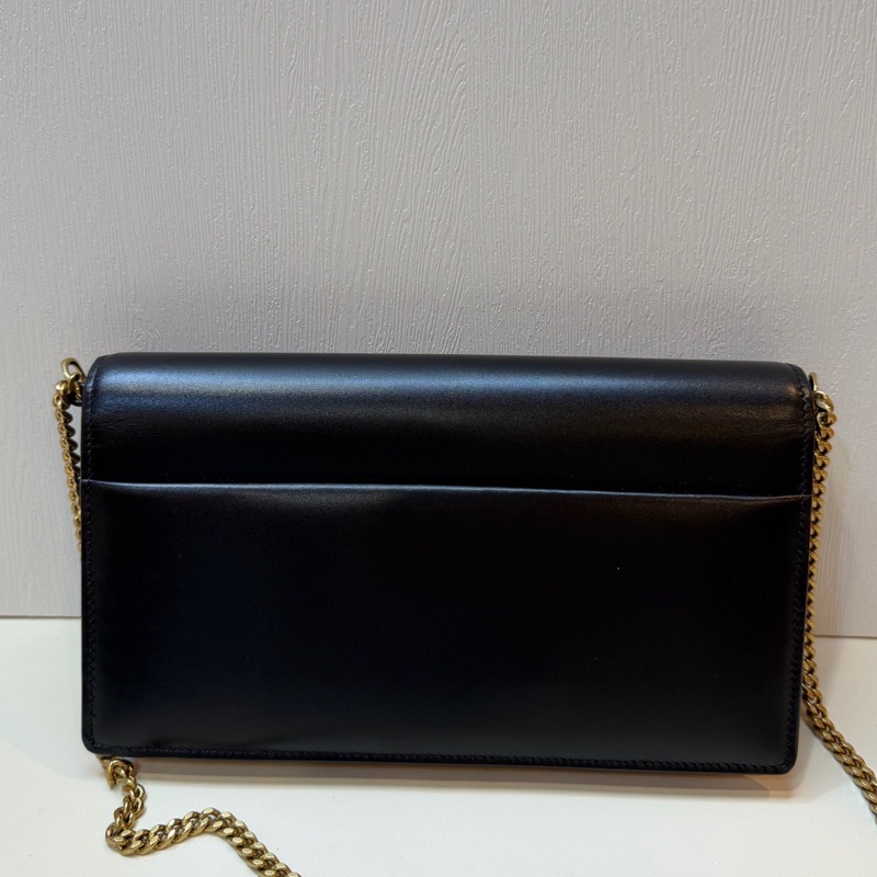 99新聖羅蘭 ysl 黑色 sunset box 日落包 信封包 單肩包 腋下包 22cm 24年。-1