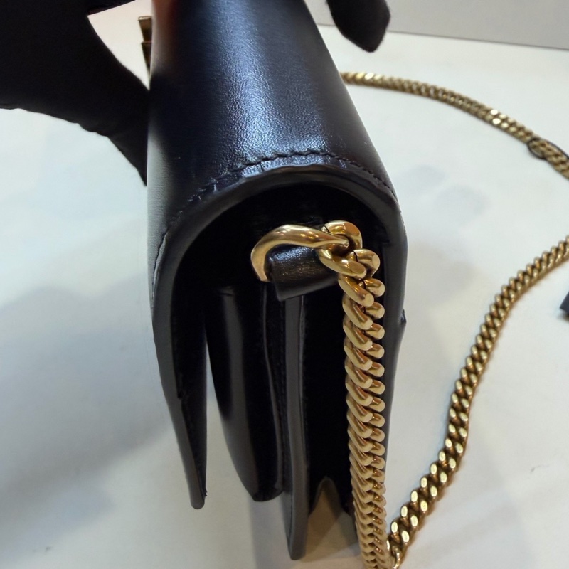 99新聖羅蘭 ysl 黑色 sunset box 日落包 信封包 單肩包 腋下包 22cm 24年。-3