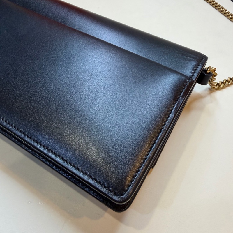 99新聖羅蘭 ysl 黑色 sunset box 日落包 信封包 單肩包 腋下包 22cm 24年。-6