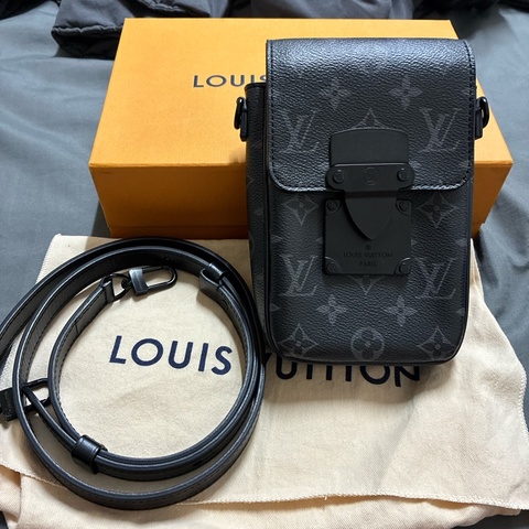 s-lock黑色老花側背包