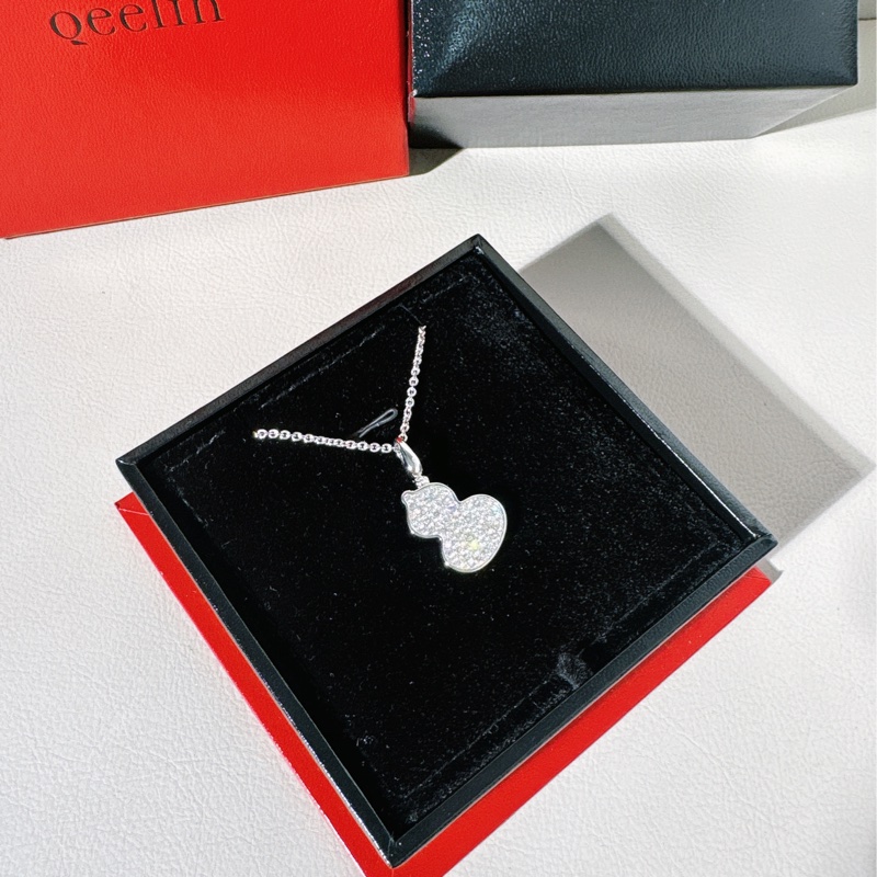 Qeelin麒麟 Wulu 系列 白金滿鑽葫蘆項鍊-2
