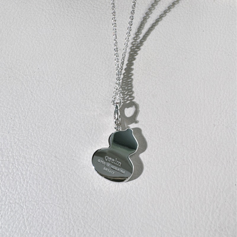 Qeelin麒麟 Wulu 系列 白金滿鑽葫蘆項鍊-5