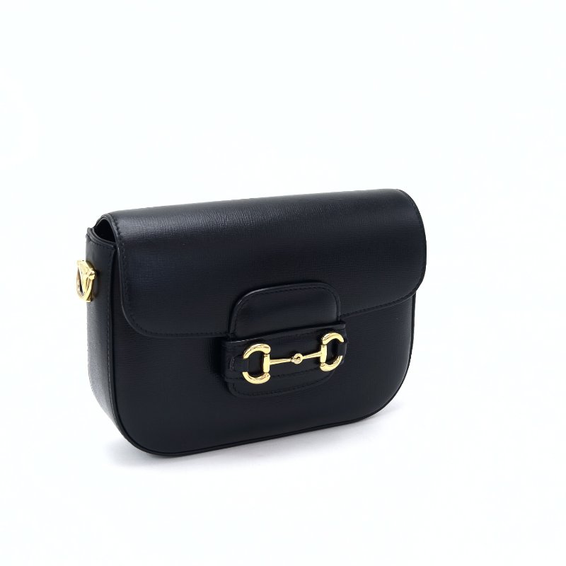 GUCCI 黑金Horsebit1955系列小號 肩背斜背包21*15*5 98新配件塵袋-2