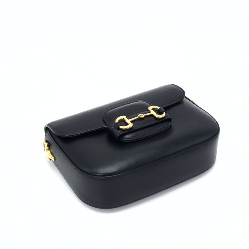 GUCCI 黑金Horsebit1955系列小號 肩背斜背包21*15*5 98新配件塵袋-4