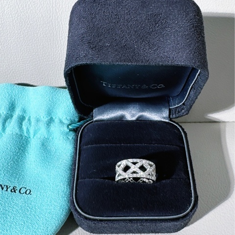 Tiffany 蒂芙尼 鉑金滿鑽戒指