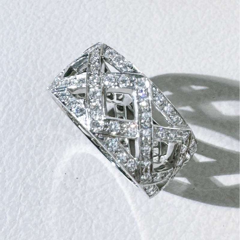 Tiffany 蒂芙尼 鉑金滿鑽戒指-5