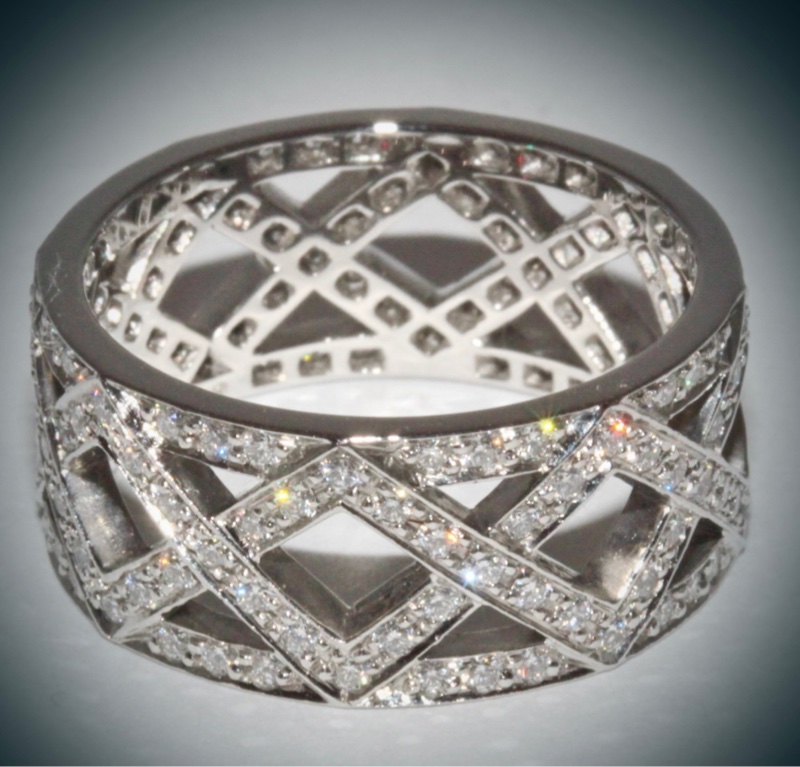 Tiffany 蒂芙尼 鉑金滿鑽戒指-6