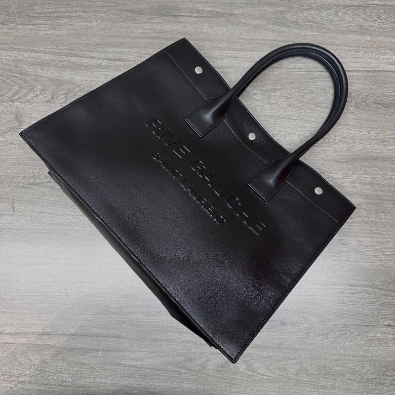YSL 黑色RIVEGAUCHE字母 手提托特包 39*31*18 99新配件塵袋-2