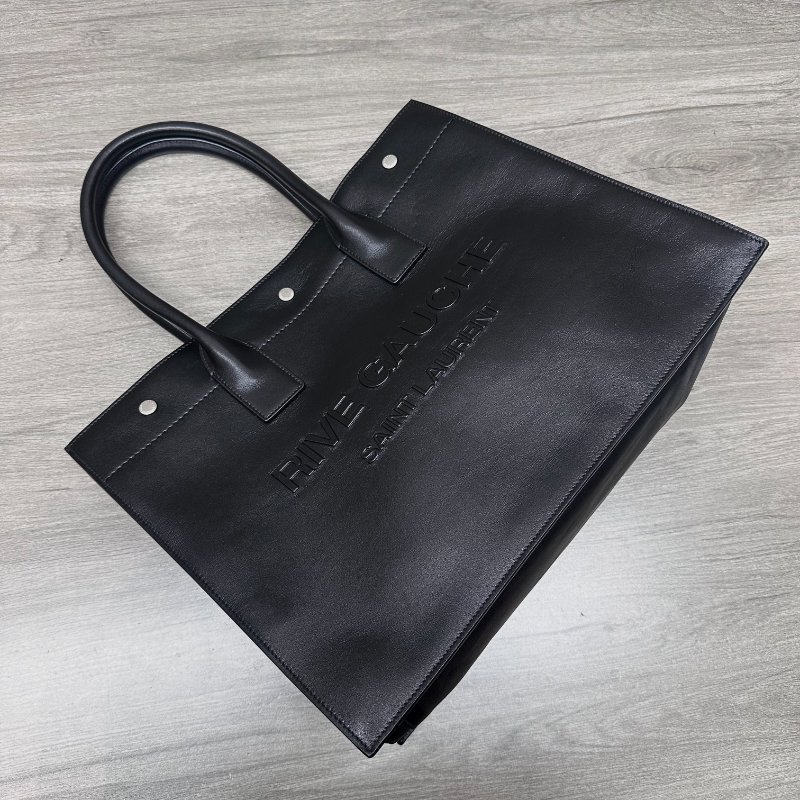 YSL 黑色RIVEGAUCHE字母 手提托特包 39*31*18 99新配件塵袋-3