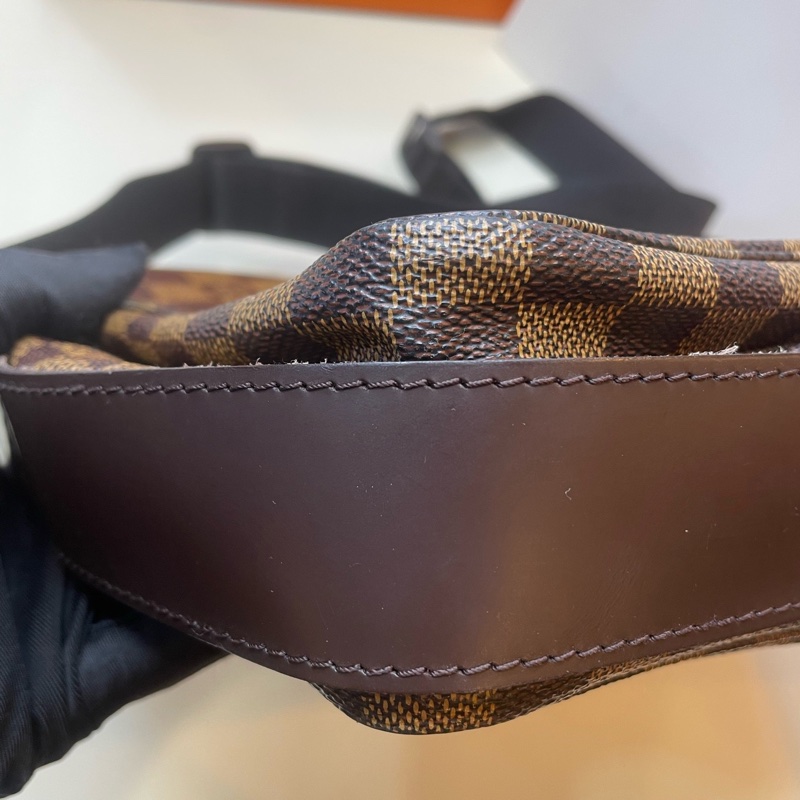 LV路易威登 棕色棋盤格 中號 公文包 斜背包 底30🈚附件-4