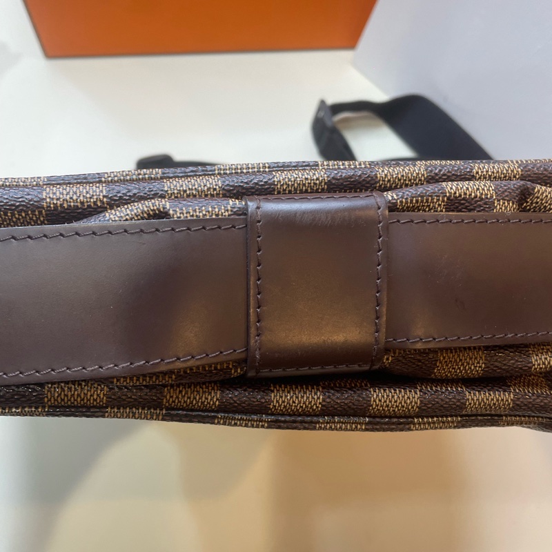 LV路易威登 棕色棋盤格 中號 公文包 斜背包 底30🈚附件-5