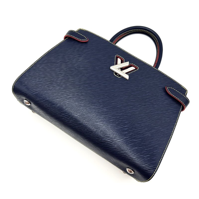 LV 深海藍色拼紅色水波紋 twist tote手提肩背包 31*22*12 98新配件塵袋-2