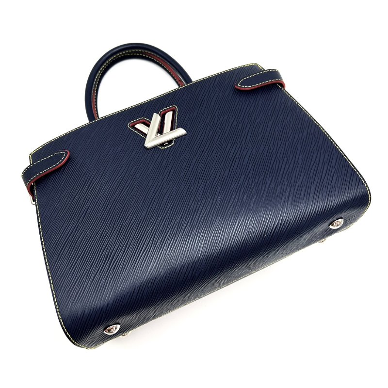 LV 深海藍色拼紅色水波紋 twist tote手提肩背包 31*22*12 98新配件塵袋-3