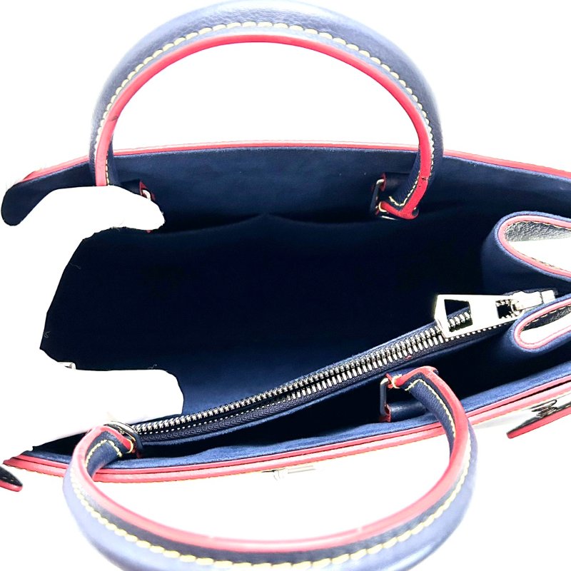LV 深海藍色拼紅色水波紋 twist tote手提肩背包 31*22*12 98新配件塵袋-6