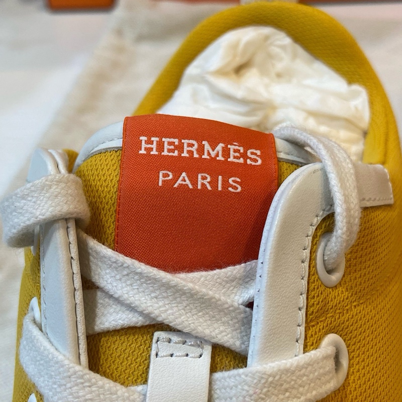 Hermes/愛馬仕 giga運動鞋 39碼內增高 橘白配色 配塵袋-5