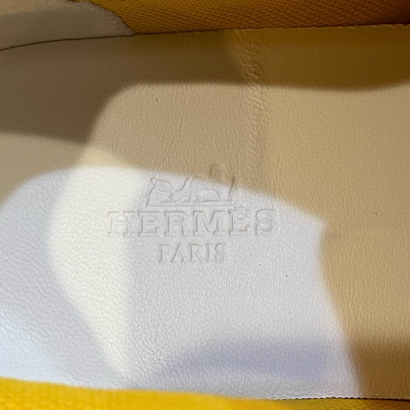 Hermes/愛馬仕 giga運動鞋 39碼內增高 橘白配色 配塵袋-7