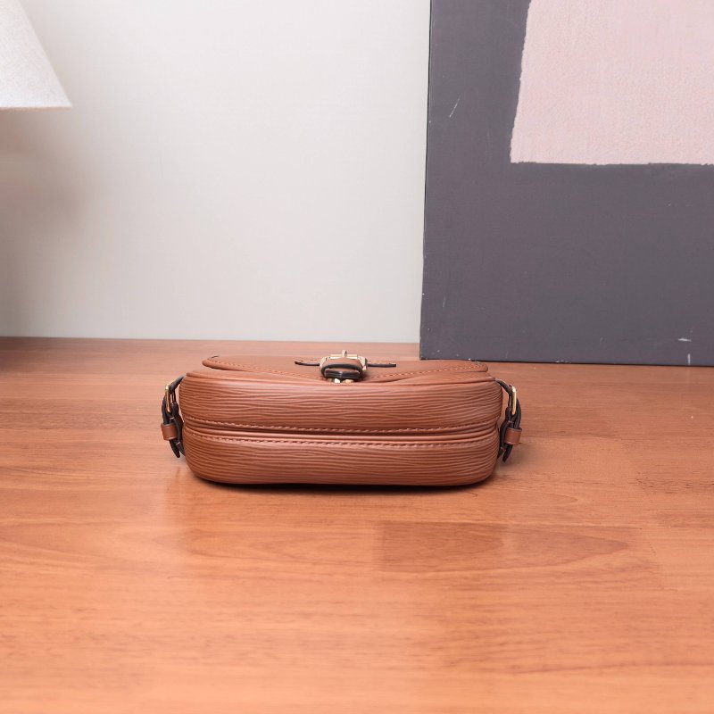 LV 棕色金扣水波紋雙子星肩背斜背包 芯片款19.5*15*6 98新配件塵袋-4