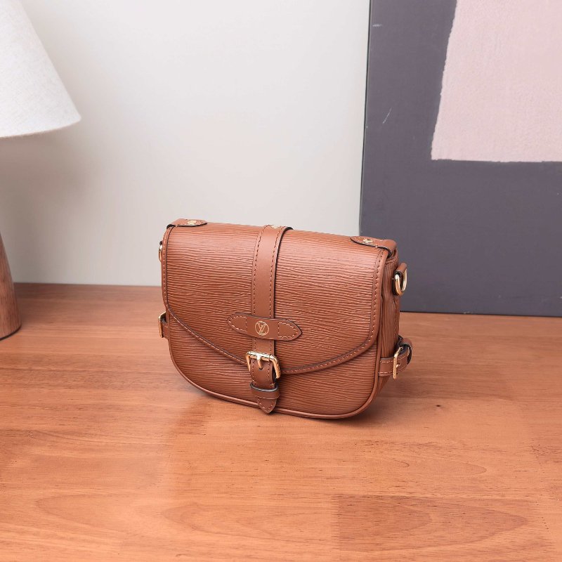 LV 棕色金扣水波紋雙子星肩背斜背包 芯片款19.5*15*6 98新配件塵袋-5