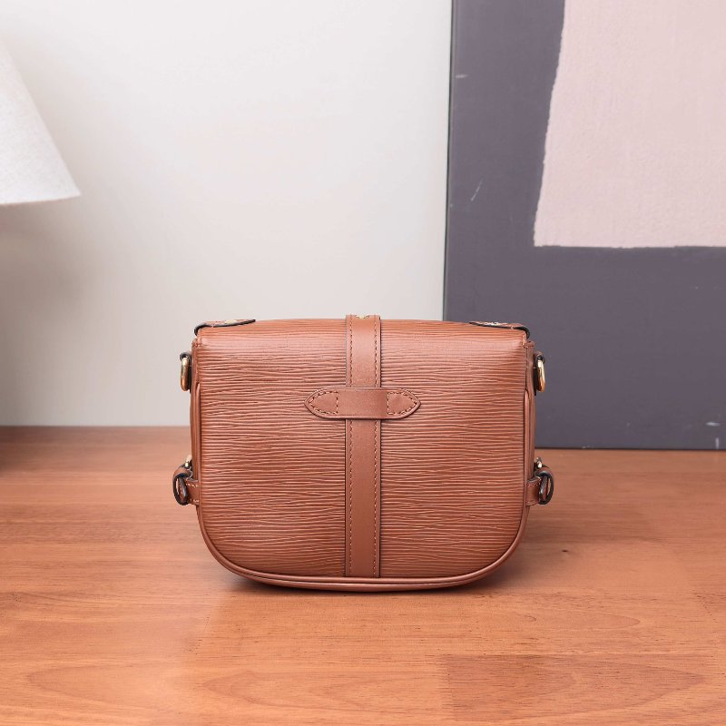 LV 棕色金扣水波紋雙子星肩背斜背包 芯片款19.5*15*6 98新配件塵袋-6