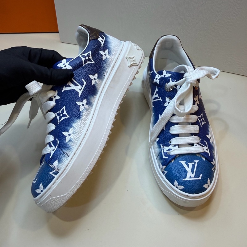 Louis Vuitton路易威登 藍白老花旅遊鞋 36碼 無附件-3