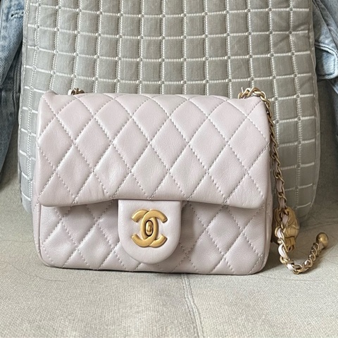 Chanel 22B香芋紫 cf mini金球 斜背包肩背包香奈兒精品斷捨離