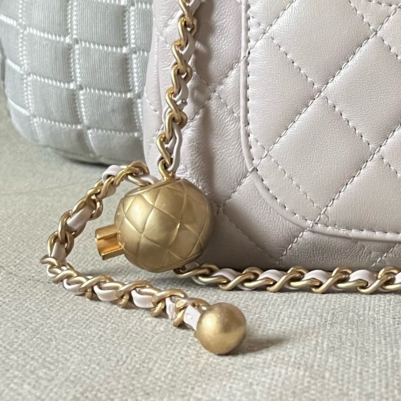 Chanel 22B香芋紫 cf mini金球 斜背包肩背包香奈兒精品斷捨離-9